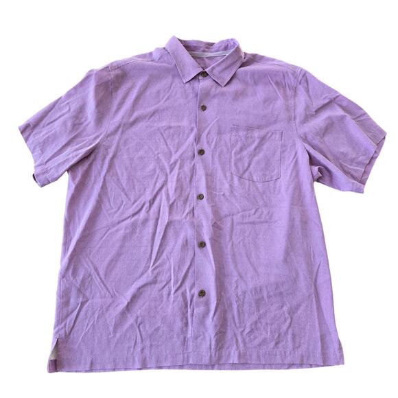 Tommy Bahama Micro Diamond Silk Short Sleeve Button Up Shirt Size XL NWT - Picture 2 of 9
